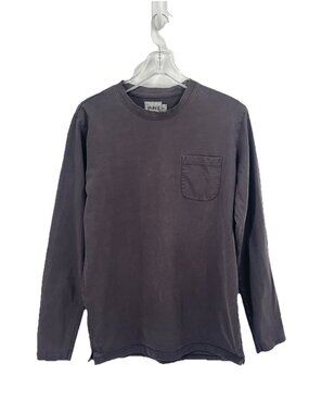 Pact Mens Gray Long Sleeve Pocket Tee Sz M Sustainable Gorpore Minimalist